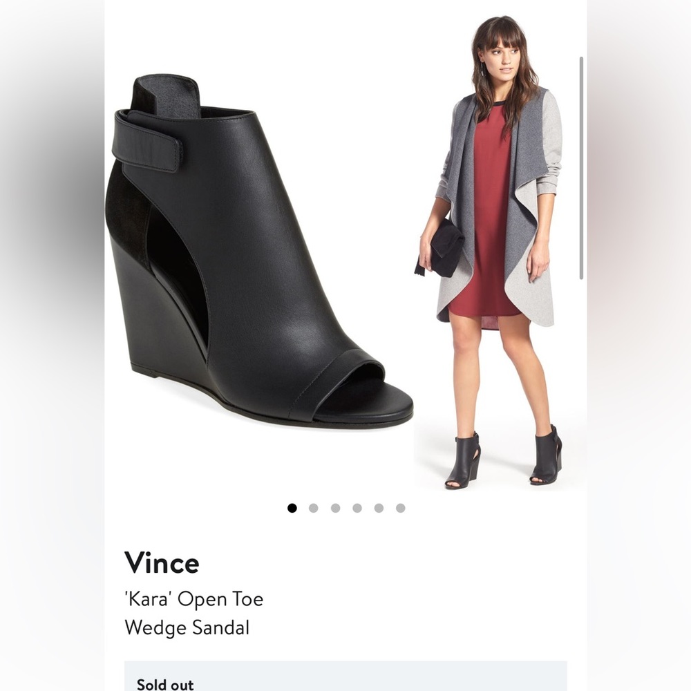Vince, Kara, Black, Open Toe Booties, 8.5 WORN ONCE